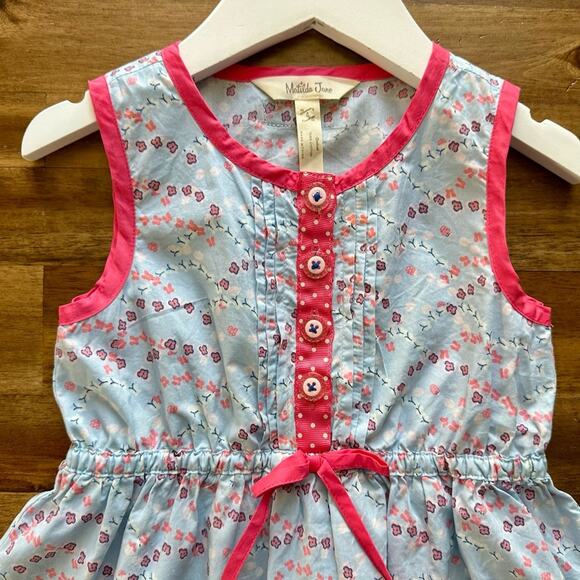 NEW Matilda Jane Camp MJC Blue Pink Floral Sleeveless Open Spaces Tunic Top 4 - Picture 3 of 7